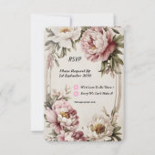 パステル ピオニー フレーム 出欠カード (正面)