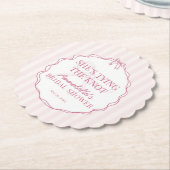 パステル ピンクのこぼれんばかりの弓の結婚前のお茶会 ペーパーコースター (アングル)