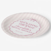 パステル ピンクのこぼれんばかりの弓の結婚前のお茶会 ペーパープレート (アングル)