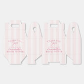 パステル ピンクのウェディング シャワー デザート お姫様コケッタ ボウ フェイバーボックス (見開き)