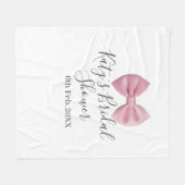 パステル ピンクの優美な結婚前パーティー名日付 フリースブランケット (正面(横))