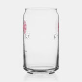 パステル ピンクの弓の結婚式前パーティー名 日付 おしゃれな テ ガラス缶 (左)