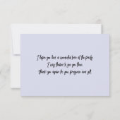 パステル ピンクの桃色の花 紫の5枚の花弁のワイルドローズ サンキューカード (裏面)