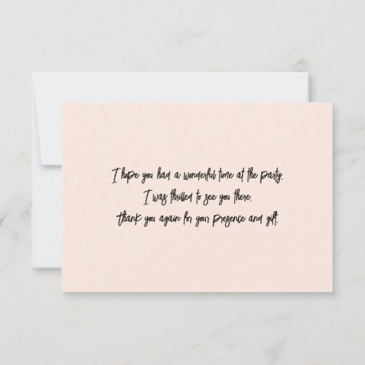 パステル ピンクの桃色の花 紫の5枚の花弁のワイルド ローズ サンキューカード (裏面)