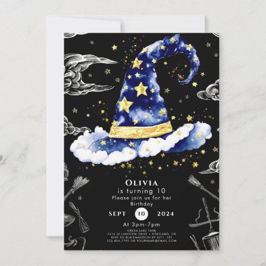 パステル ファン ウィムジカル ウィザード バースデー 招待状 (正面)