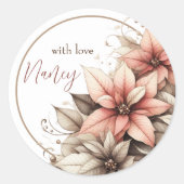 パステル フラワル カスタマイズ可能 ラウンドシール (正面)