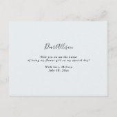 パステル フラワーのあなたは私のフラワーガール カード (裏面)