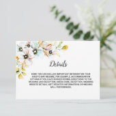 パステル フラワーの結婚式の詳細 エンクロージャーカード (スタンド正面)