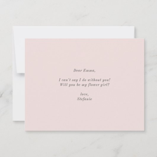パステル フラワーズ グリッター あなたは私のフラワーガールになってくれる？ 招待状 (裏面)