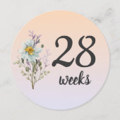 パステル フラワーズ 28-29週 妊娠マイルストーン カード (正面)