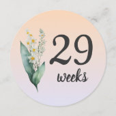 パステル フラワーズ 28-29週 妊娠マイルストーン カード (裏面)