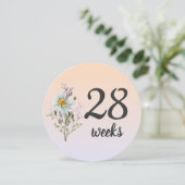 パステル フラワーズ 28-29週 妊娠マイルストーン カード (スタンド正面)