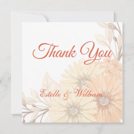 パステル フラワーデザインの結婚式招待状 サンキューカード