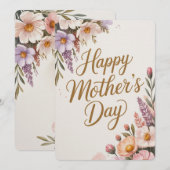 パステル フラワーハッピー マザーズデー シーズンカード (正面/裏面)