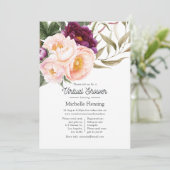 パステル フラワーバーチャルベイビーシャワー 招待状 (スタンド正面)