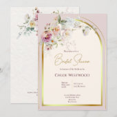パステル フラワーブライダルシャワー 招待状 (正面/裏面)
