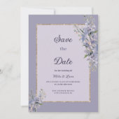 パステル フラワーブーケ 水彩画 Save the Date 招待状 (正面)