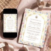 パステル フラワー アナンド カラージ プンジャブ シーク教 結婚式 招待状