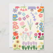 パステル フラワー ガール 誕生日 パーティー 招待状 (裏面)