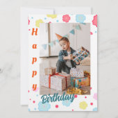 パステル フラワー バースデー フォト バースデー カード (正面)