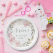 パステル フラワー マザーズ ブレッシング パーティー オーダーメイド ペーパープレート (パーティー)