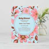 パステル フラワー ムード - レトロ フラワーズ 招待状 (スタンド正面)