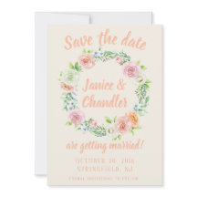 パステル フラワー リース Save the Date