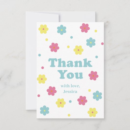 パステル フラワー 感謝カード (正面)