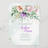パステル フラワー 招待状 (正面/裏面)