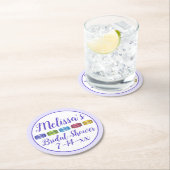 パステル フレンチ マカロン クッキー パイストリー ブライダル シャワー ラウンドペーパーコースター (インサイチュ)