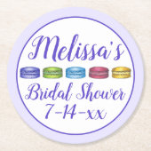 パステル フレンチ マカロン クッキー パイ 生涯学習 結婚前のお披露目 ラウンドペーパーコースター (正面)