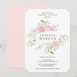 パステル ブッシュ ブライダル シャワー 招待状