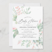 パステル ブッシュ 緑の赤ちゃんのシャワー 招待状 (正面)