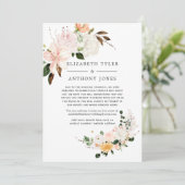 パステル ブラッシュとバイオレットのウェディング 減少したゲストリスト 案内状 (スタンド正面)