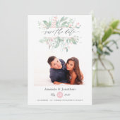 パステル ブラッシュ グリーン フォト ウェディング セーブザデート (スタンド正面)