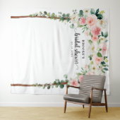 パステル ブラッシュ ピンクのウェディング シャワーの写真用背景 タペストリー (インサイチュ(横))