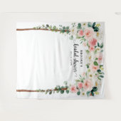 パステル ブラッシュ ピンクのウェディング シャワーの写真用背景 タペストリー (正面(横))