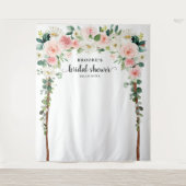 パステル ブラッシュ ピンクのウェディング シャワーの写真用背景 タペストリー (正面)