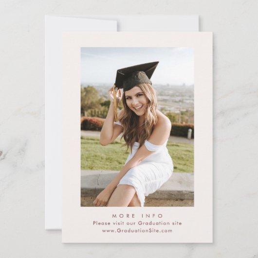 パステル ブラッシュ ピンク ボヘミアンワイルドフラワー 卒業パーティー 招待状 (裏面)