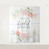 パステル ブラッシュ ブライダル シャワー バックドロップ フォトブース タペストリー (正面)