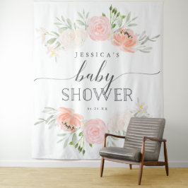 パステル ブラッシュ ベビーシャワー 背景 フォトブース タペストリー