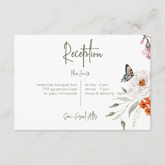 パステル&ブルゴーニュ開花モダンフローラ披露宴 エンクロージャーカード (正面)