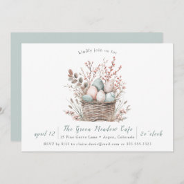 パステル ブルーム イースター バスケット ランチ 招待状