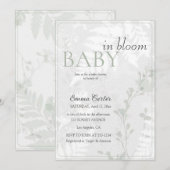 パステル ブルーム 花柄 ベイビー イン ブルーム 招待状 (正面/裏面)