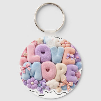 パステル プラッシュ "LOVE MORE" 3D キーチェーン