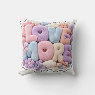 パステル プラッシュ "LOVE MORE" 3D 枕