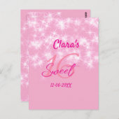 パステル ベビーピンク スイート16 誕生日 名前を追加だ ポストカード (正面/裏面)
