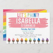 パステル ペイント パーティーの招待状 招待状 (正面/裏面)
