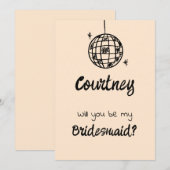 パステル ペンマンシップ ブライズメイド インビテーション アプリコット (正面/裏面)