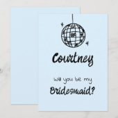 パステル ペンマンシップ ブライズメイド インビテーション クラウド ブルー (正面/裏面)